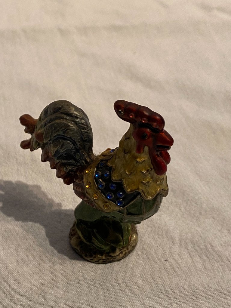 Small Metal Rooster Ring Casket