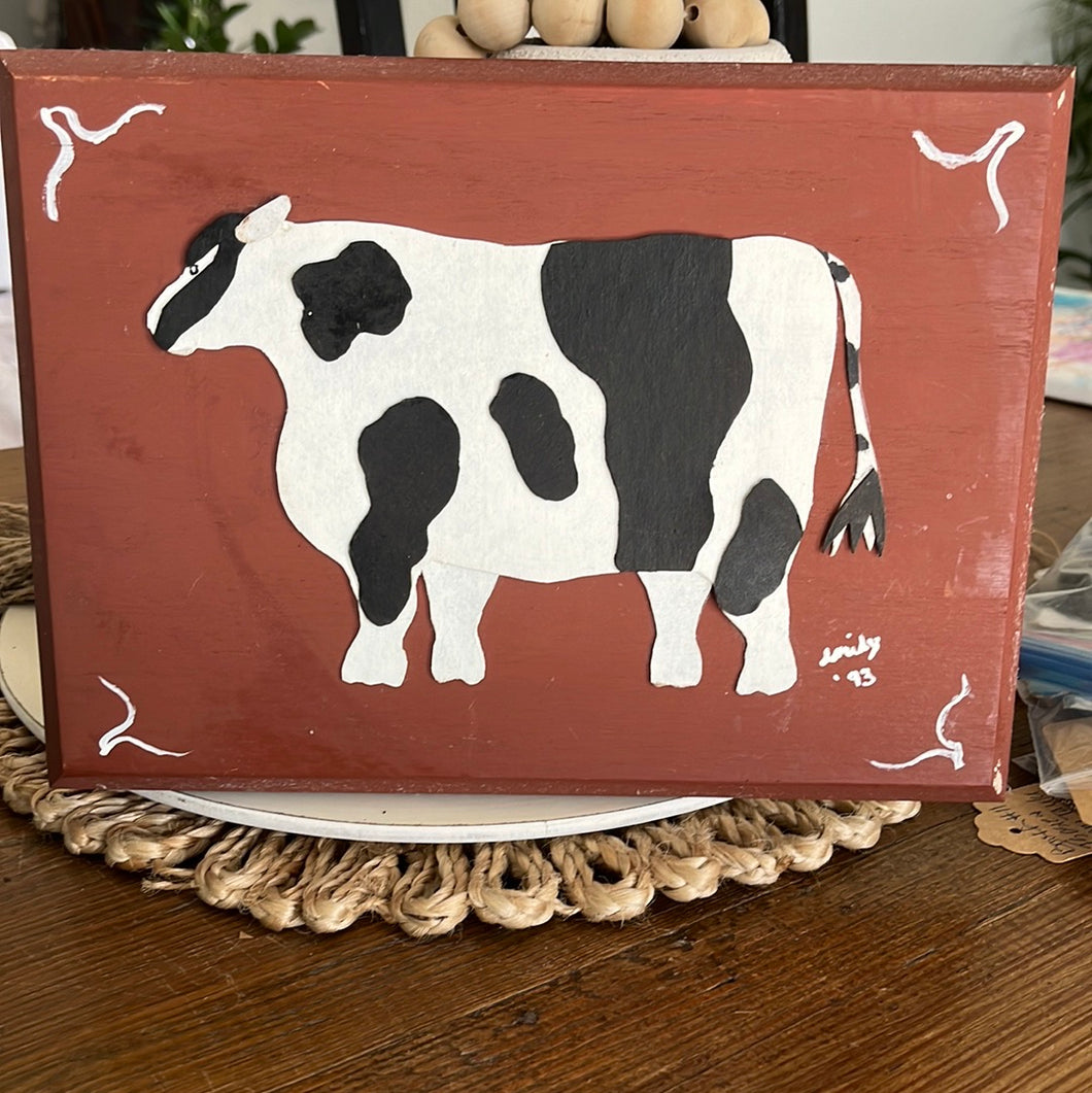 “Cow” wooden picture