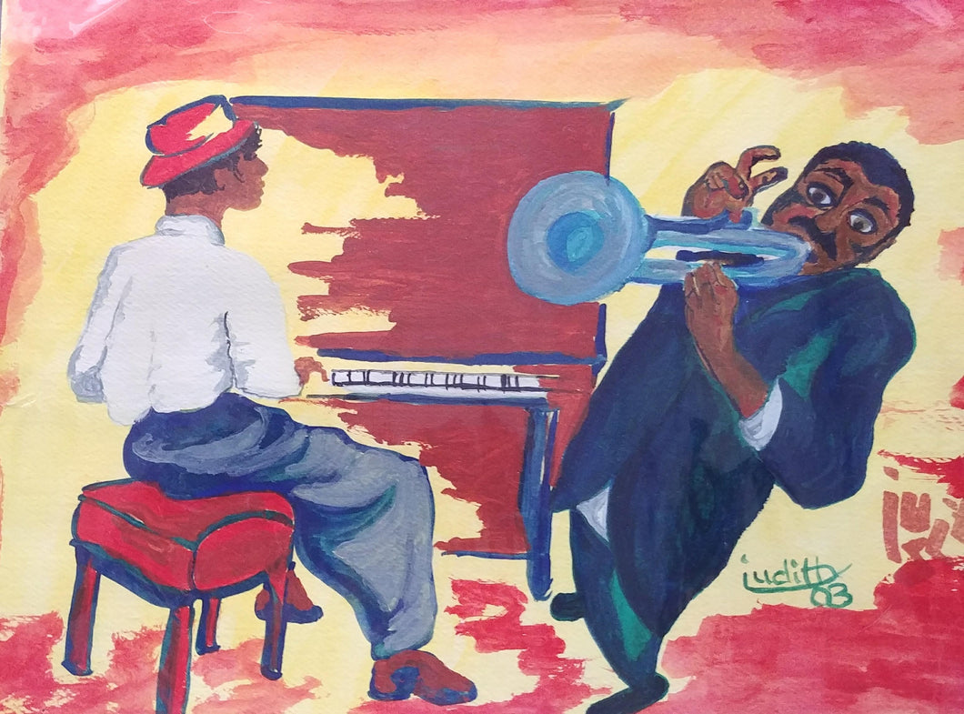 Vibrant Modern Piano and Trumpet Players