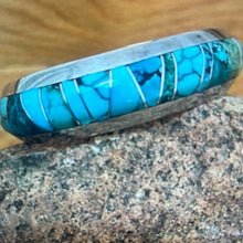 Load image into Gallery viewer, Richard Begay Inlay Turquoise Cuff -Sterling Silver signed
