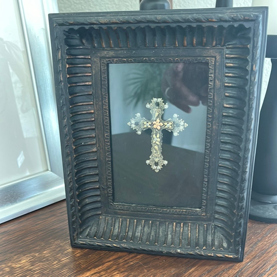 Black Wooden framed cross