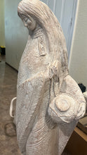 Load image into Gallery viewer, Native American Sculpture - woman with long braids wrapped in a blanket
