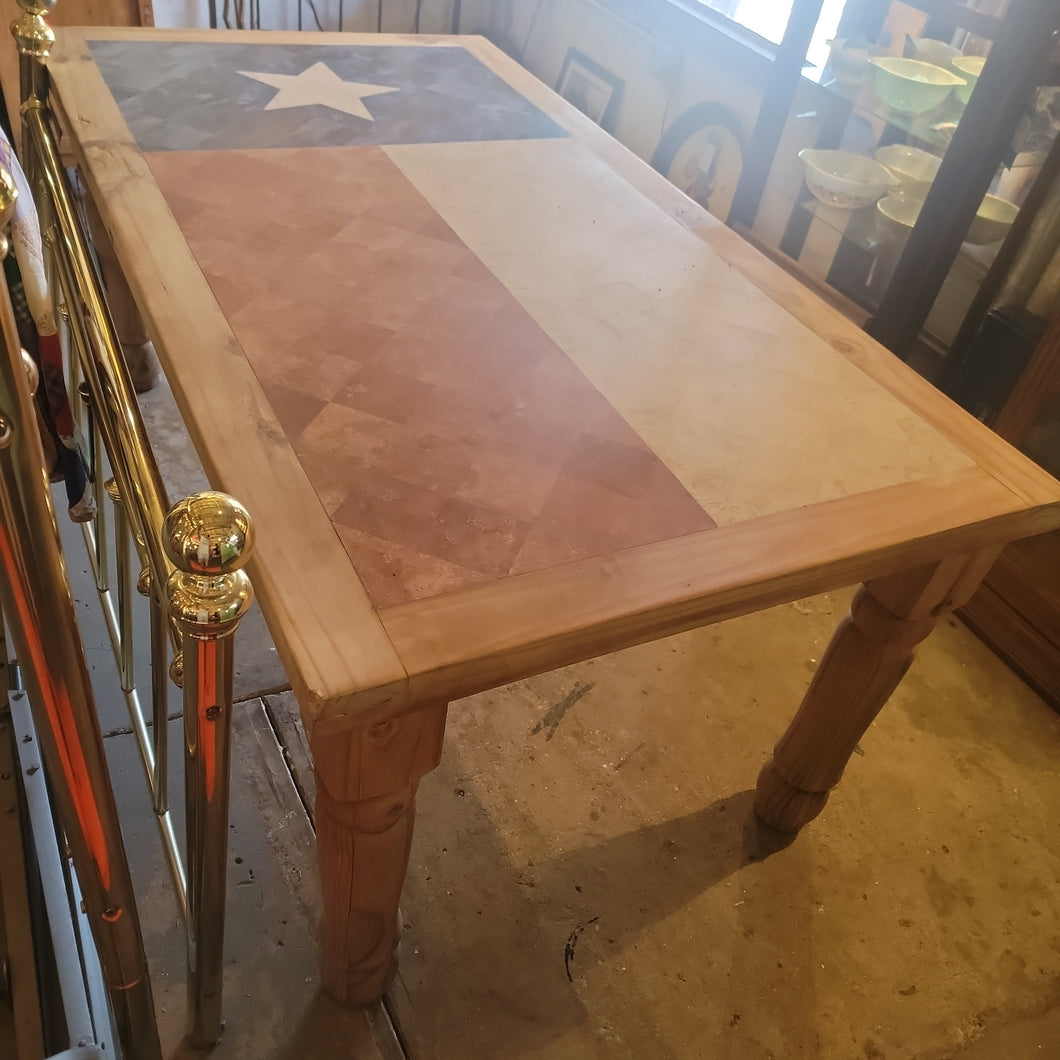 Texas Flag marble top table