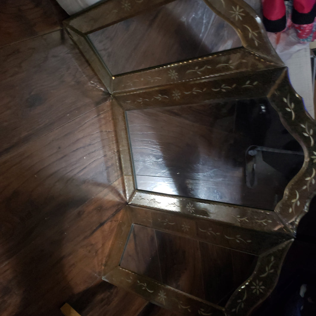 Vintage Venetian  Trifold decorative table mirror