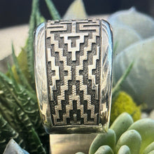 Load image into Gallery viewer, Cuff - Dan Jackson (deceased) Rug Pattern Heavy Gauge Sterling Silver Cuff
