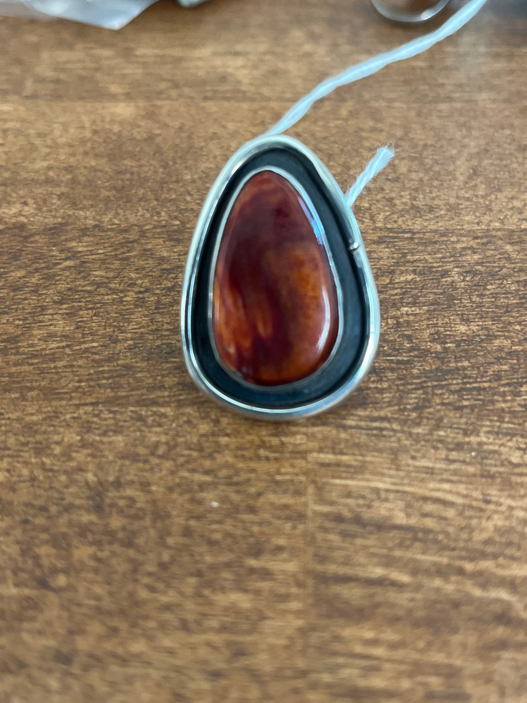 Ring - Chimney Butte signed Sterling silver red agate