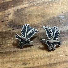 Load image into Gallery viewer, Thomas Singer (signed) Sterling silver flying eagle posted earrings
