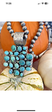 Load image into Gallery viewer, Gilbert Secatero 23 stone Turquoise Sterling Silver pendant - signed
