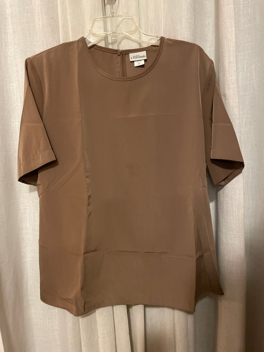 Modern Essentials Taupe Silk Top