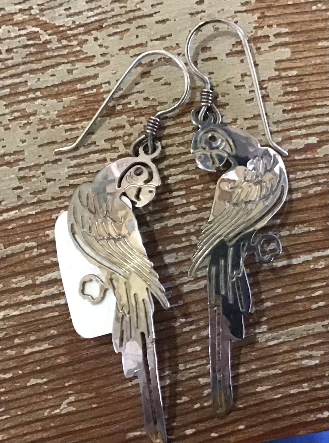 Sterling Parrot Earrings - signed