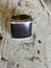 Load image into Gallery viewer, Ring - Chimney Butte signed Sterling silver wood inlay ring
