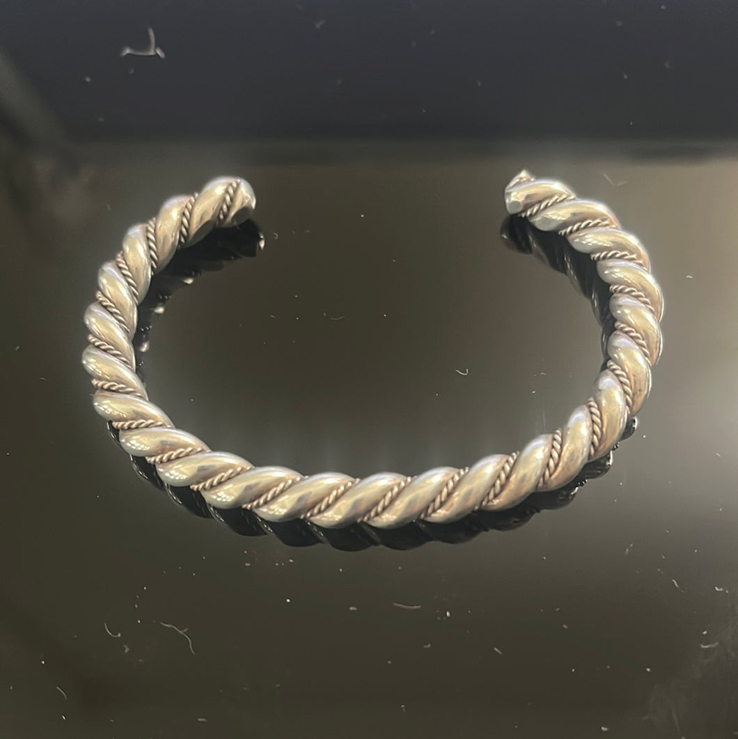 Navajo Twisted Rope Sterling Silver Bracelet