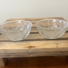 Load image into Gallery viewer, Rose Embossed Glass 5” bowls
