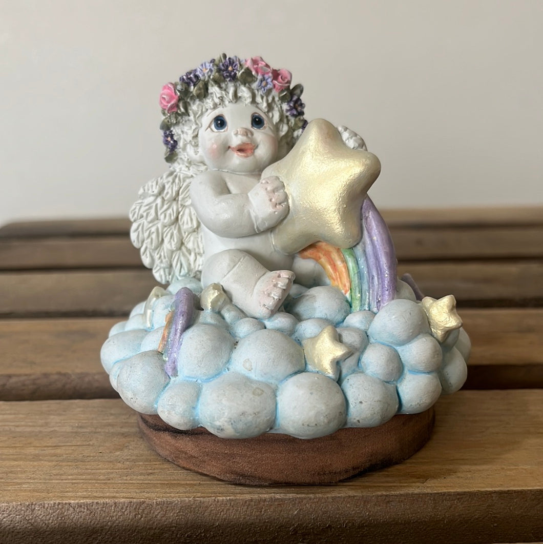 Dreamsicle Angel Cherub Candle Topper