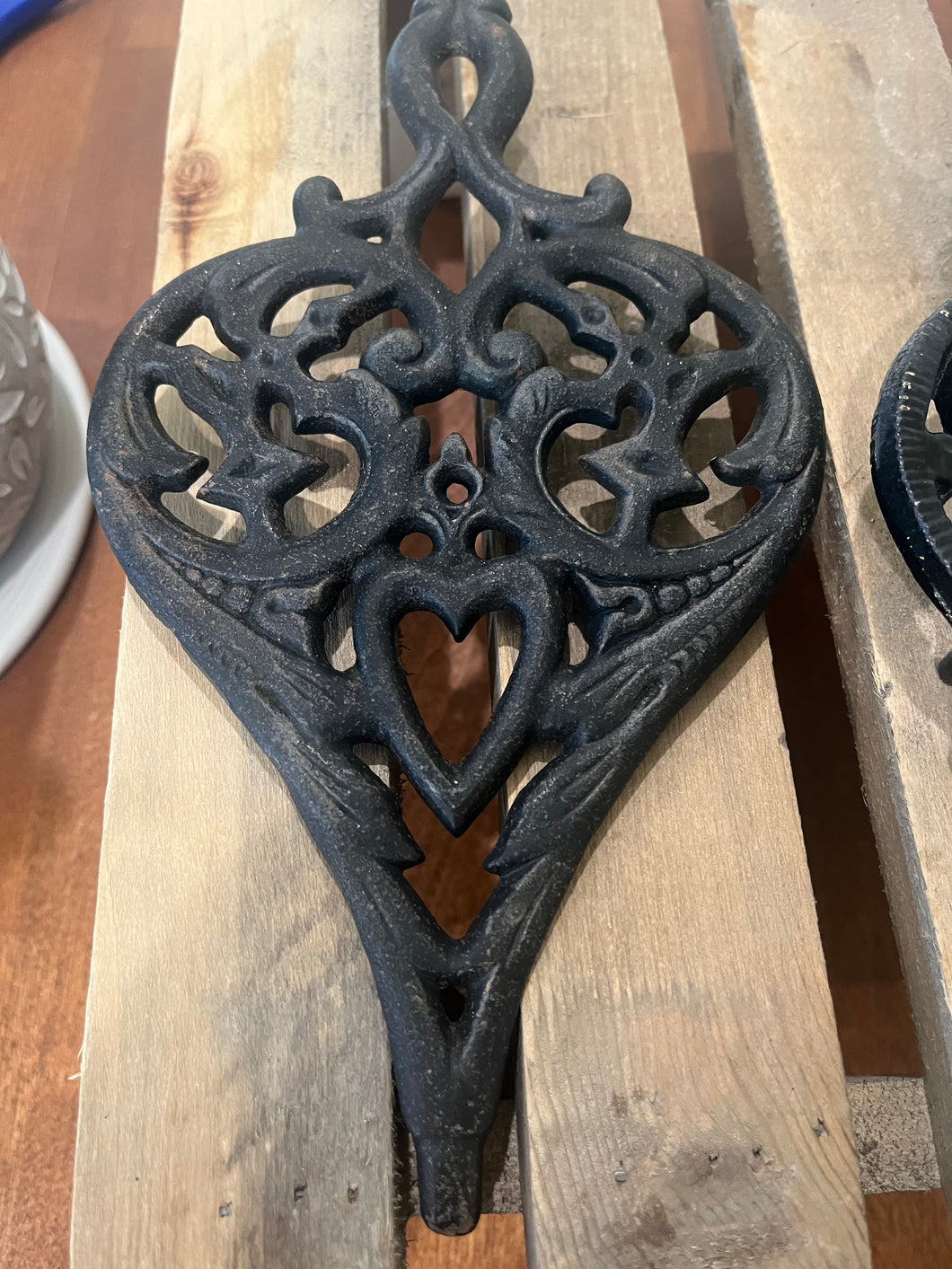 Vintage Iron Trivet - Heart