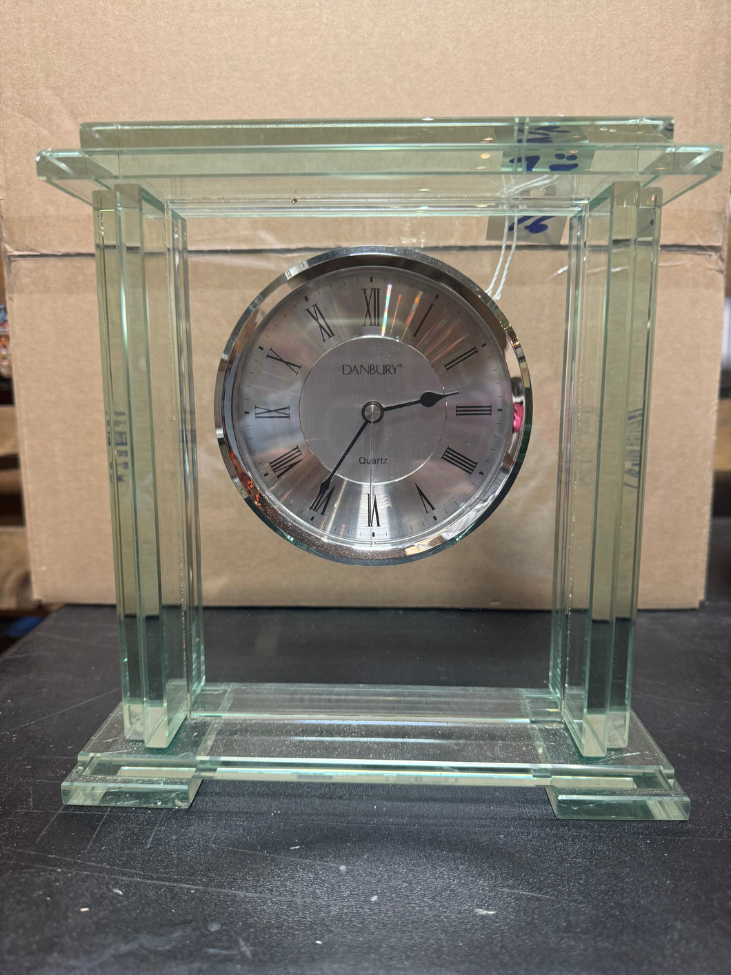 Glass clock table top /mantle