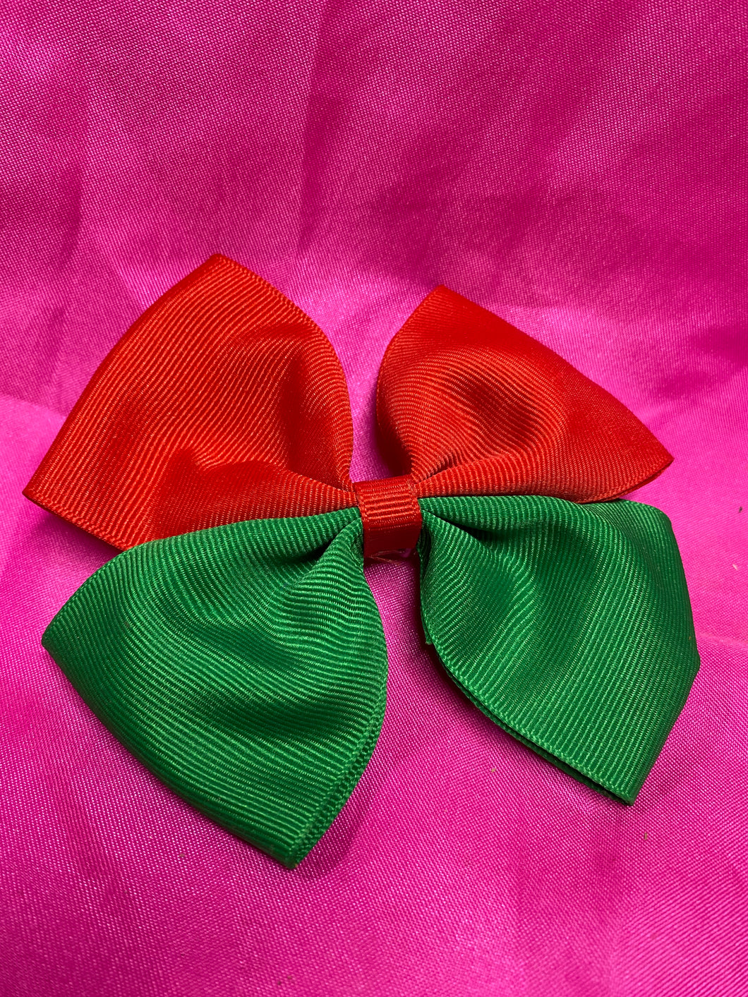 Red & Green Hair Bow