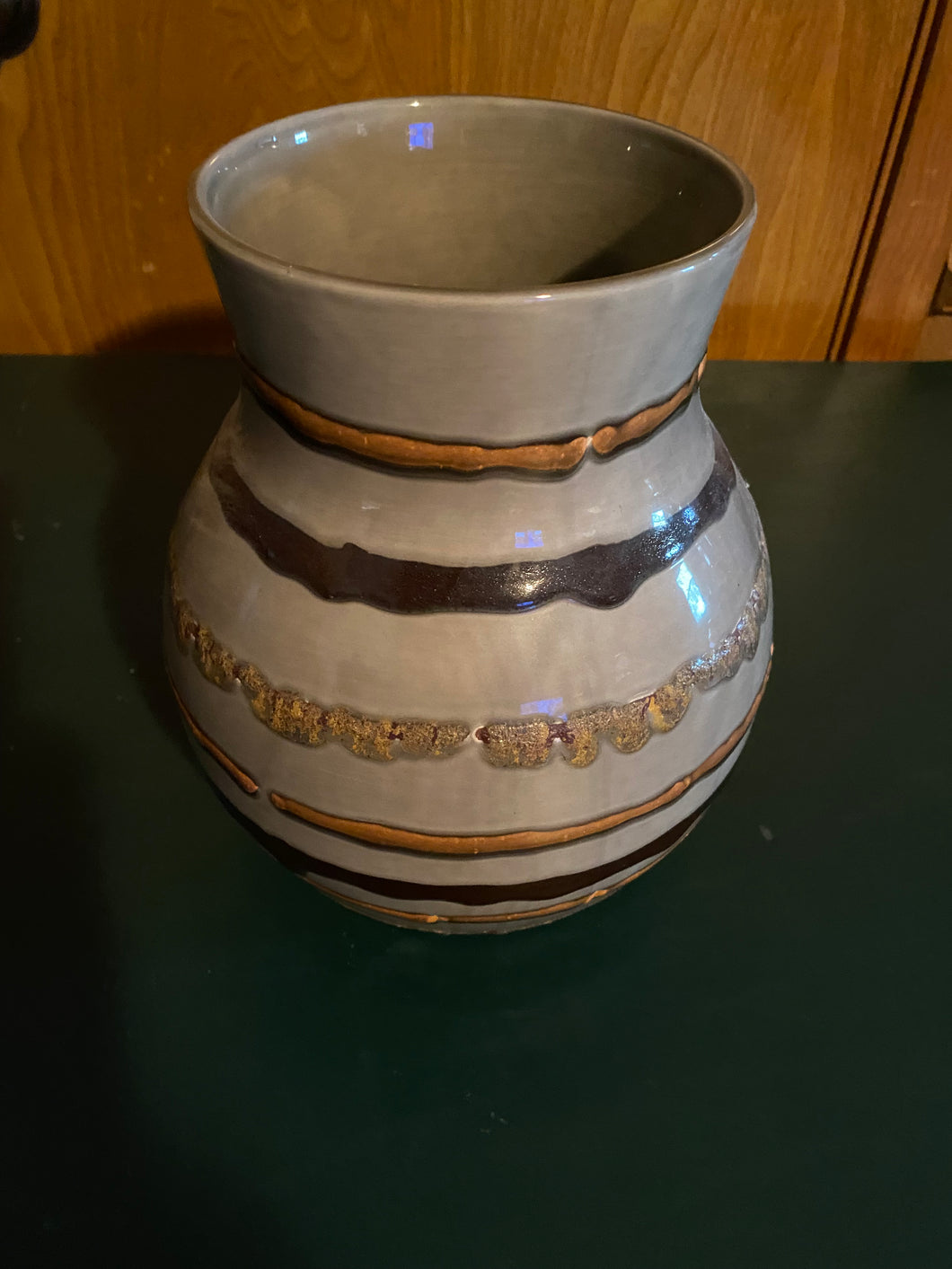 Gray Stripped Vase