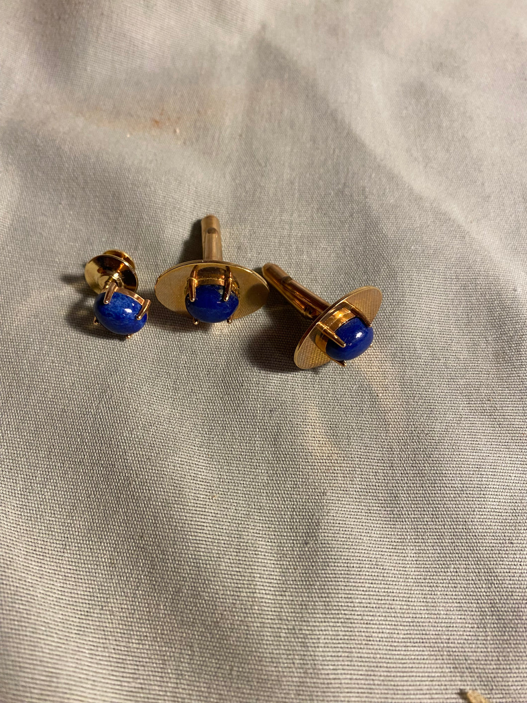 Blue Stone Cuff Link Set