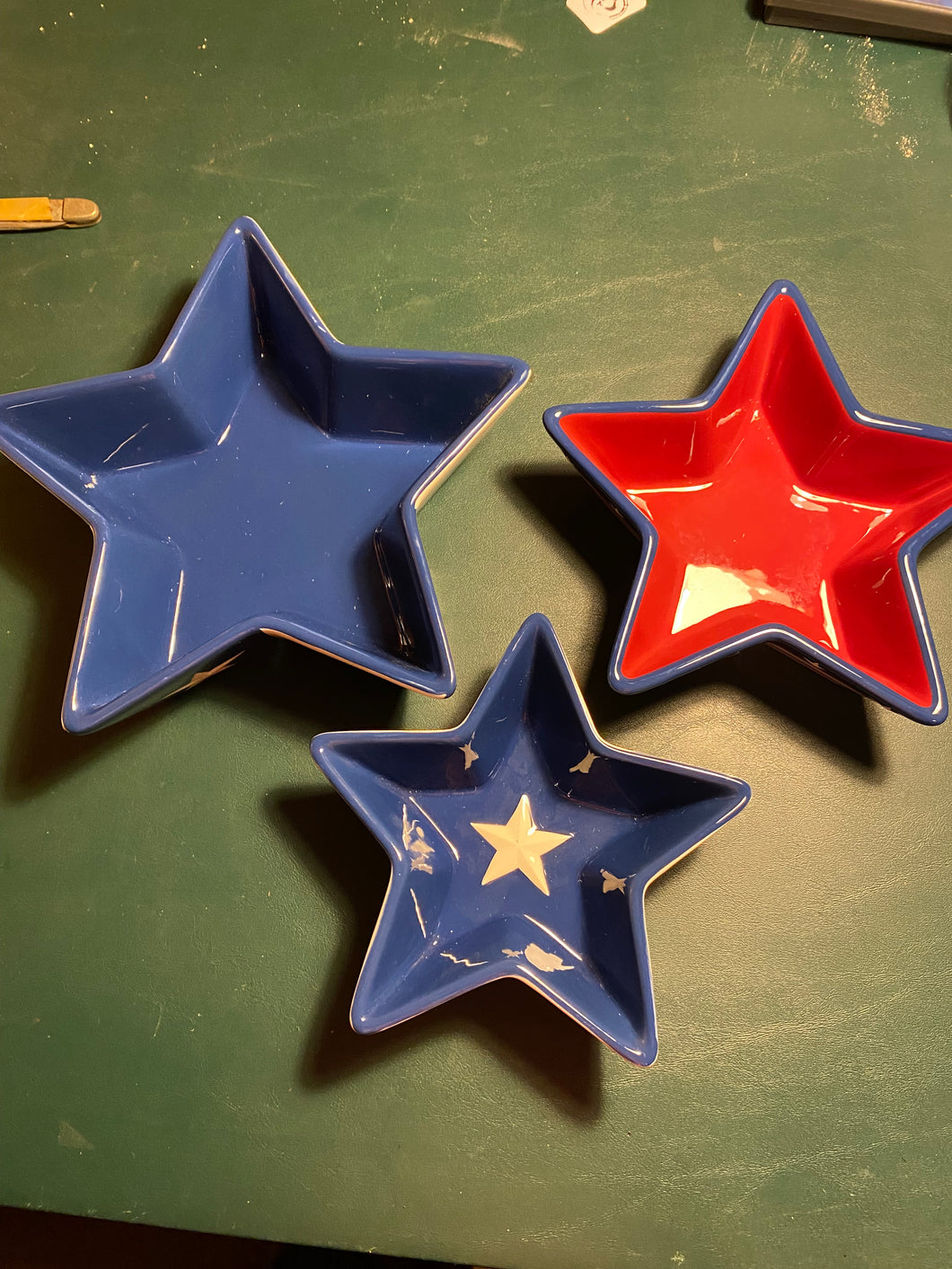 Set of 3 Patriotic Star Shaped Bowls