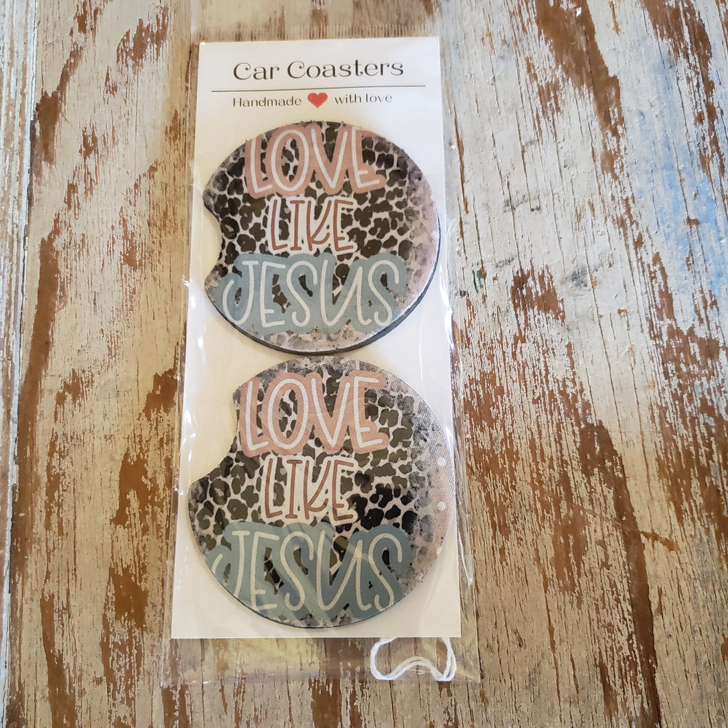 Love like Jesus car coasters